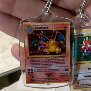 1st Edition Shadowless Charizard Pokémon Card Keychain